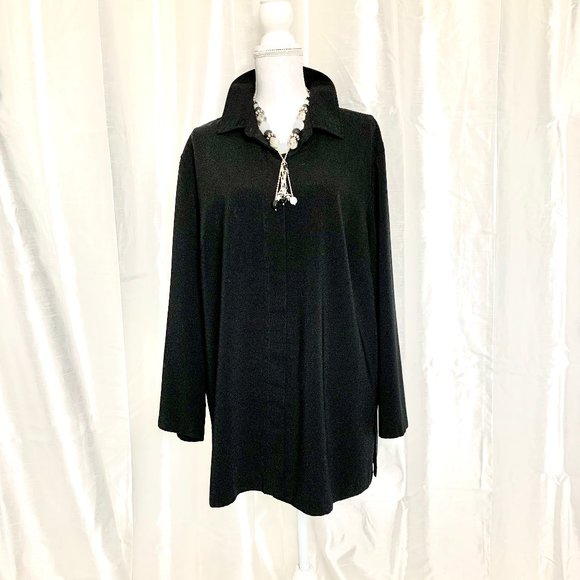 JM Collection Tops - PERFECT for FALL/WINTER  ESSENTIAL BLACK BLOUSE 18